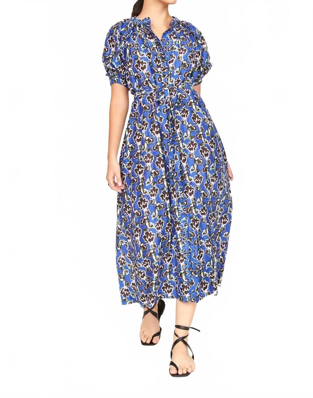 NEW MIRTH somerset raglan sleeves dress in lapis wildflower